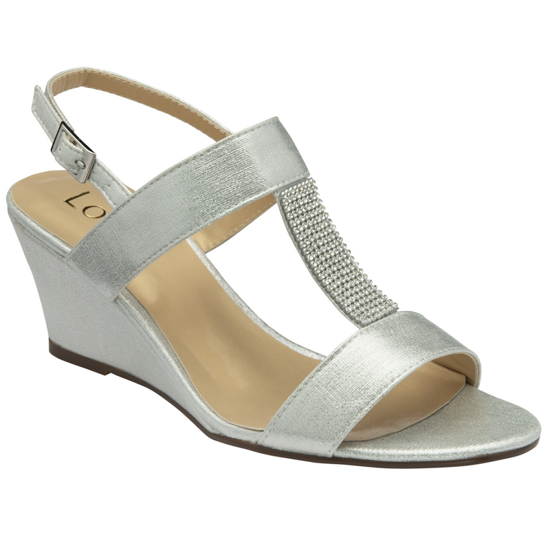 Lotus Ilaria Silver/Diamante Sandals