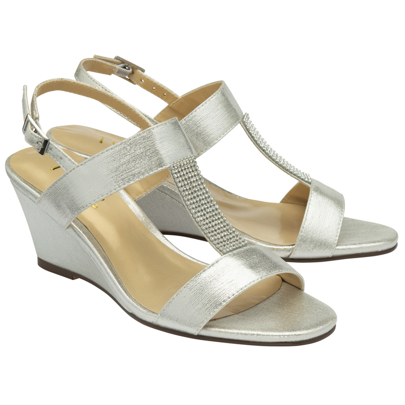 Lotus Ilaria Silver/Diamante Sandals