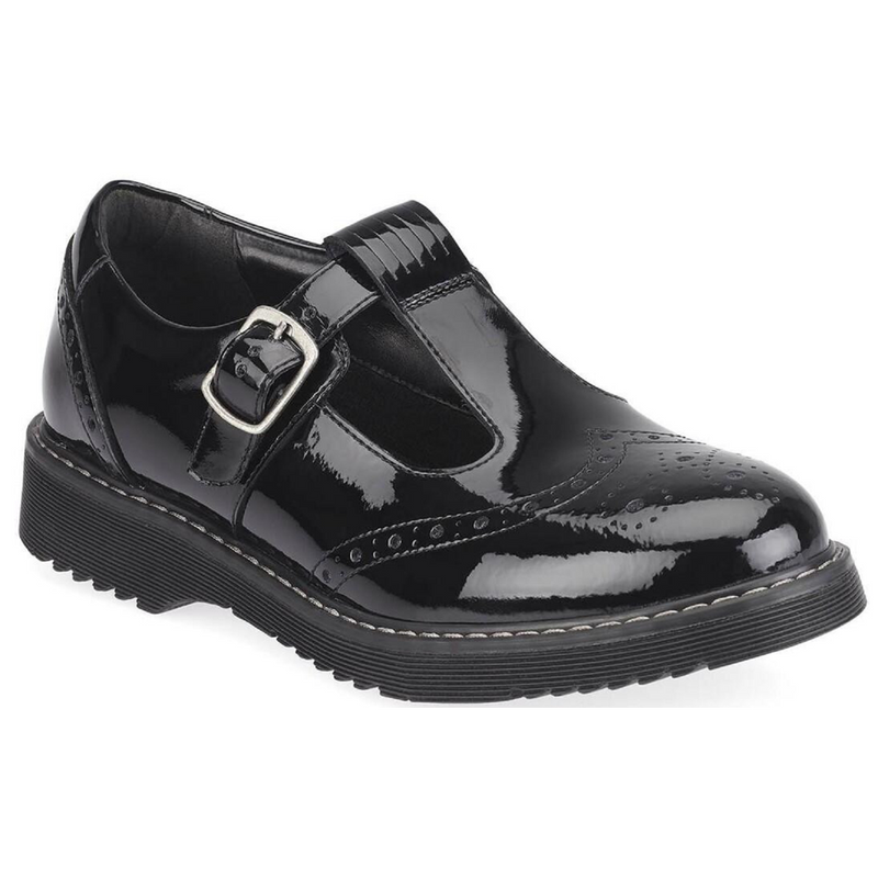 Start Rite Angry Angels Imagine Black Patent T-Bar Buckle School Shoes