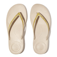 FitFlop Iqushion Sparkle Ergonomic Stone Beige Sandals