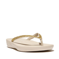 FitFlop Iqushion Sparkle Ergonomic Stone Beige Sandals