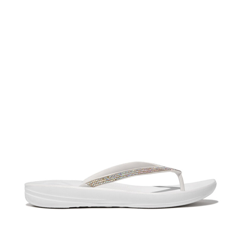 FitFlop Iqushion Sparkle Ergonomic Urban White Sandals