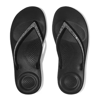 FitFlop Iqushion Sparkle Ergonomic Black Sandals