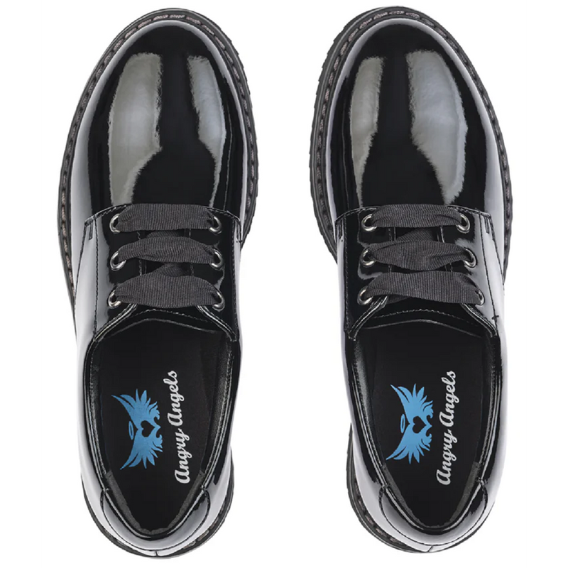 Start Rite Angry Angels Impact Black Patent School Shoes