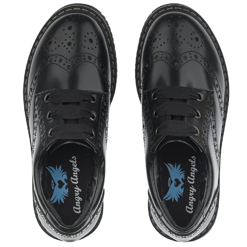 Start Rite Angry Angels Impulsive Black Leather School Shoes