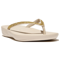 FitFlop Iqushion Sparkle Ergonomic Stone Beige Sandals