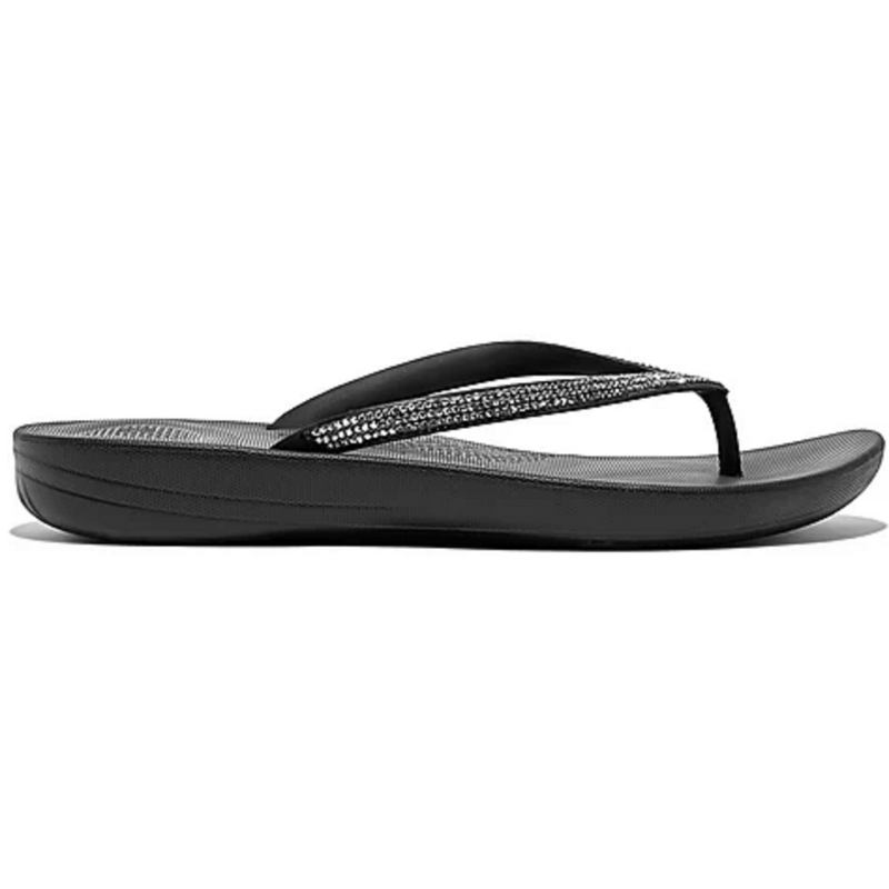 FitFlop Iqushion Sparkle Ergonomic Black Sandals