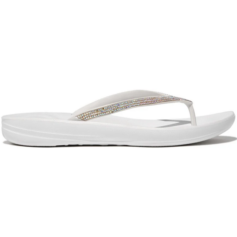 FitFlop Iqushion Sparkle Ergonomic Urban White Sandals