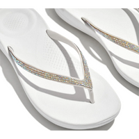 FitFlop Iqushion Sparkle Ergonomic Urban White Sandals