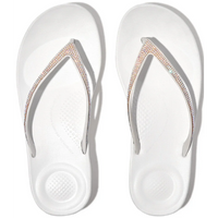 FitFlop Iqushion Sparkle Ergonomic Urban White Sandals