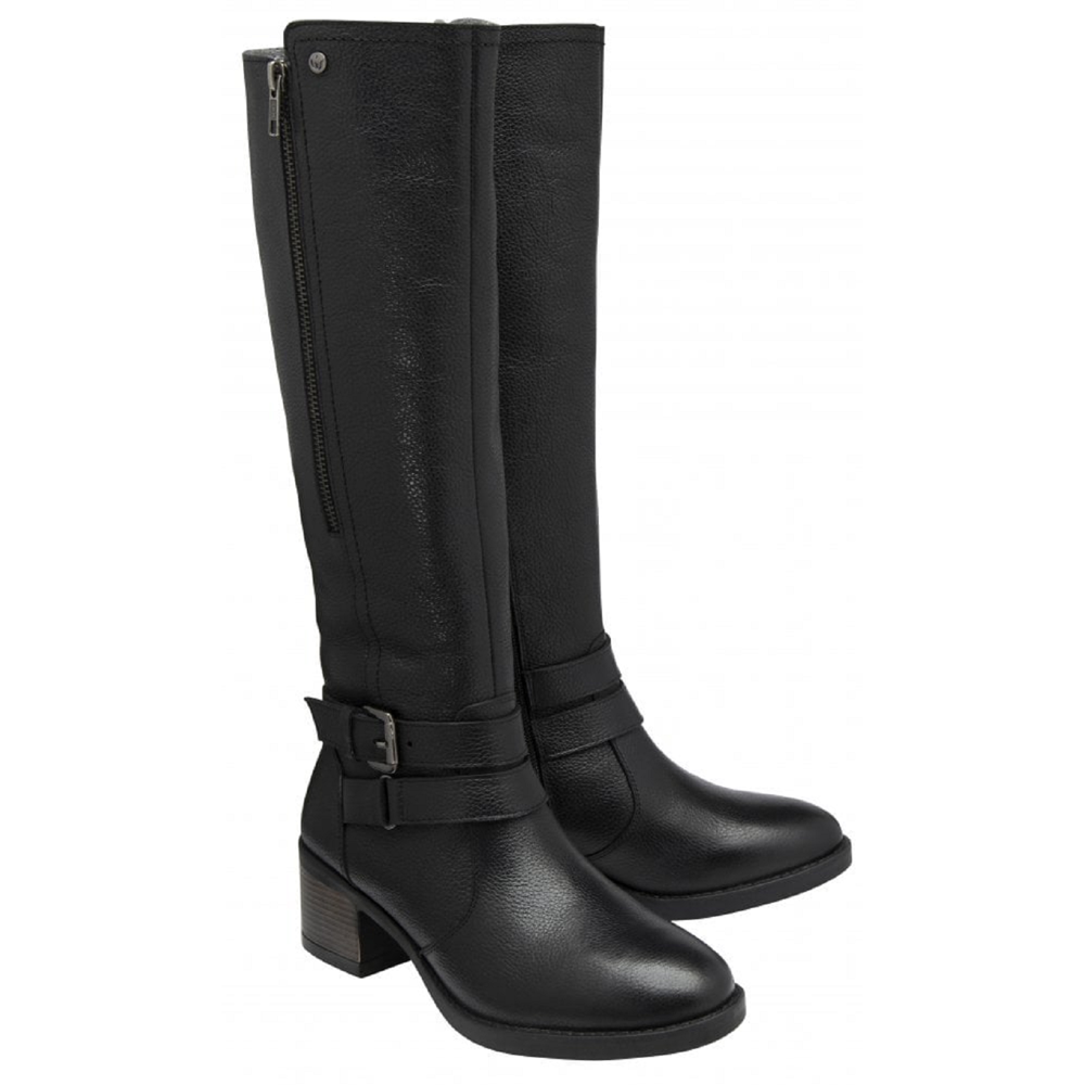 Lotus Jive Black Leather Knee High Boots