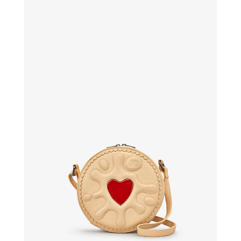 Yoshi Jammie Dodger Biscuit Cream Leather Cross Body Bag