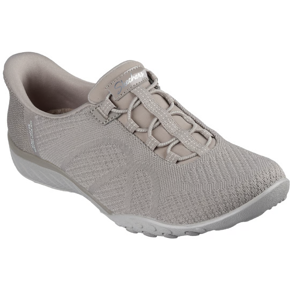 Skechers Breathe Easy – Knitty Waves Taupe Trainers