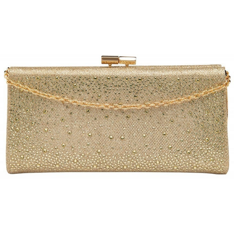 Lotus Chandra Gold Diamante Clutch Bag