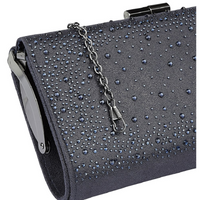 Lotus Chandra Navy Diamante Clutch Bag