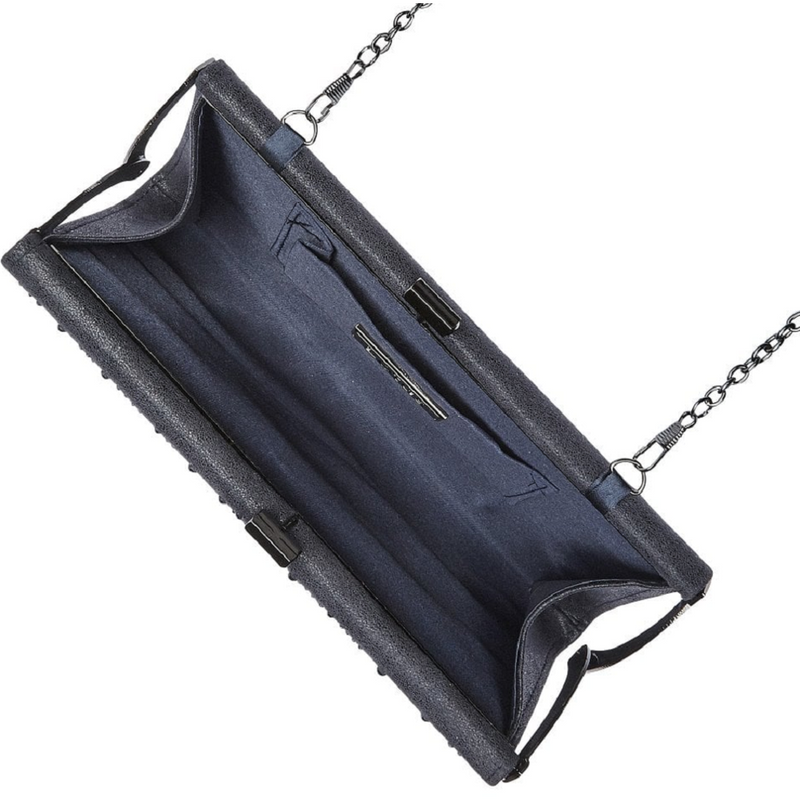 Lotus Chandra Navy Diamante Clutch Bag