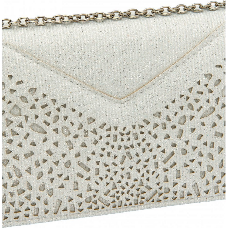 Lotus Esmee Silver Textile Clutch Bag