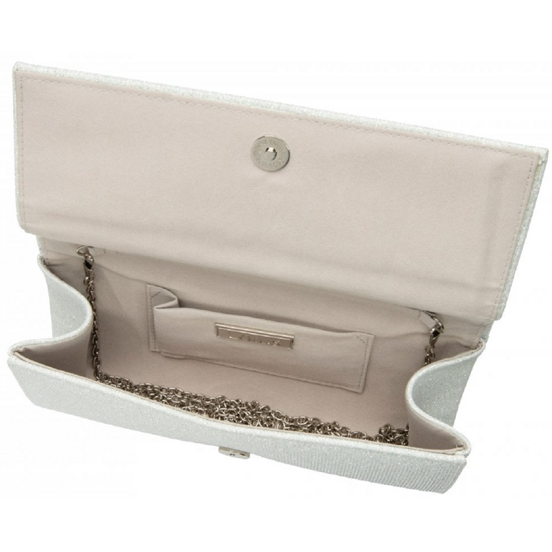 Lotus Esmee Silver Textile Clutch Bag