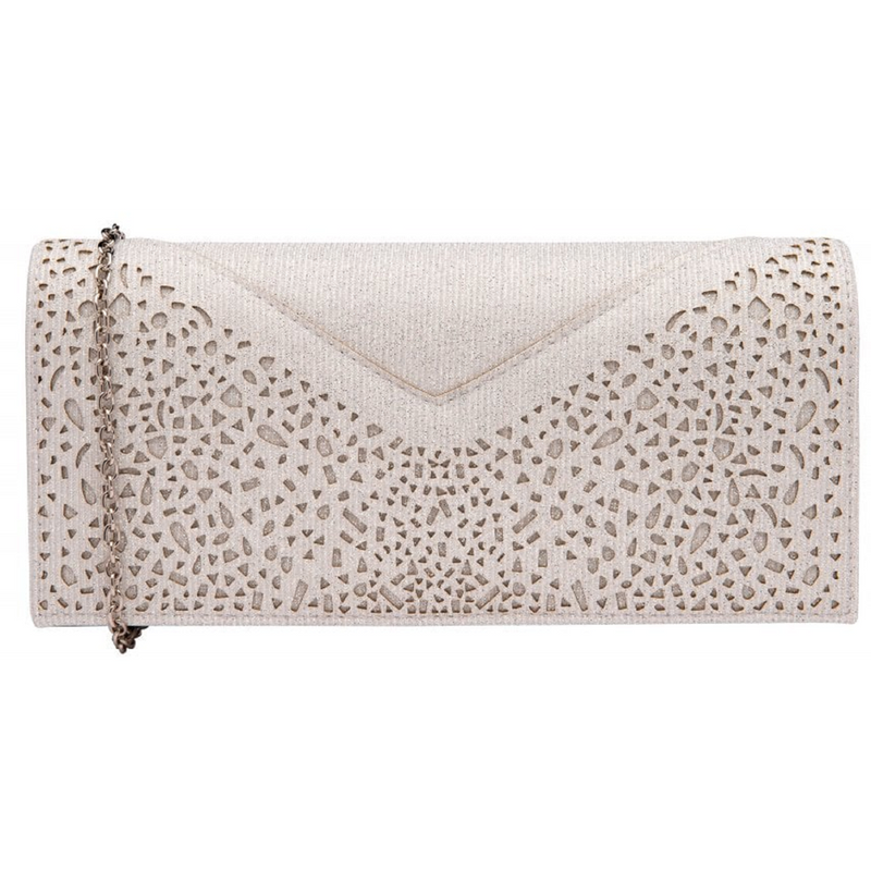 Lotus Esmee Silver Textile Clutch Bag