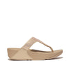 FitFlop Lulu Crystal Embellished Latte Beige Toe-Post Sandals