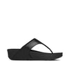 FitFlop Lulu Leather Toe Post Black Sandals