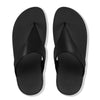 FitFlop Lulu Leather Toe Post Black Sandals