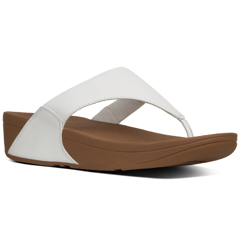 FitFlop Lulu Leather Toe Post Urban White Sandals