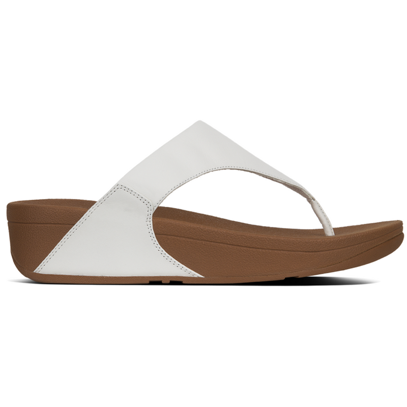 FitFlop Lulu Leather Toe Post Urban White Sandals