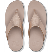 FitFlop Lulu Leather Toe Post Rose Gold Sandals