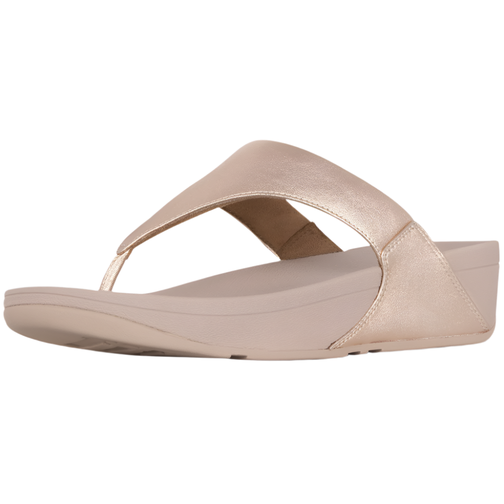 FitFlop Lulu Leather Toe Post Rose Gold Sandals