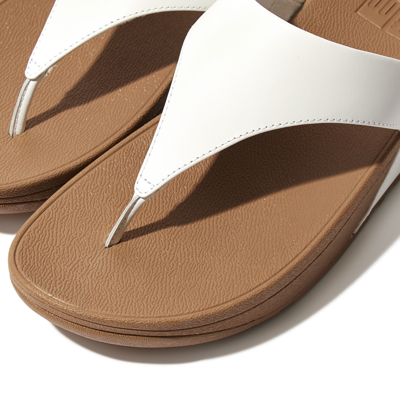 FitFlop Lulu Leather Toe Post Urban White Sandals