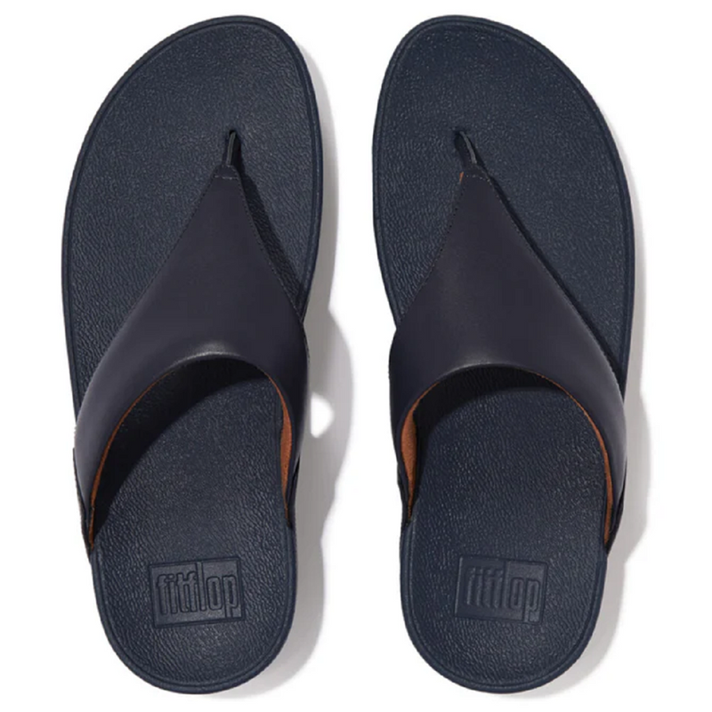 FitFlop Lulu Leather Toe Post Deepest Blue Sandals