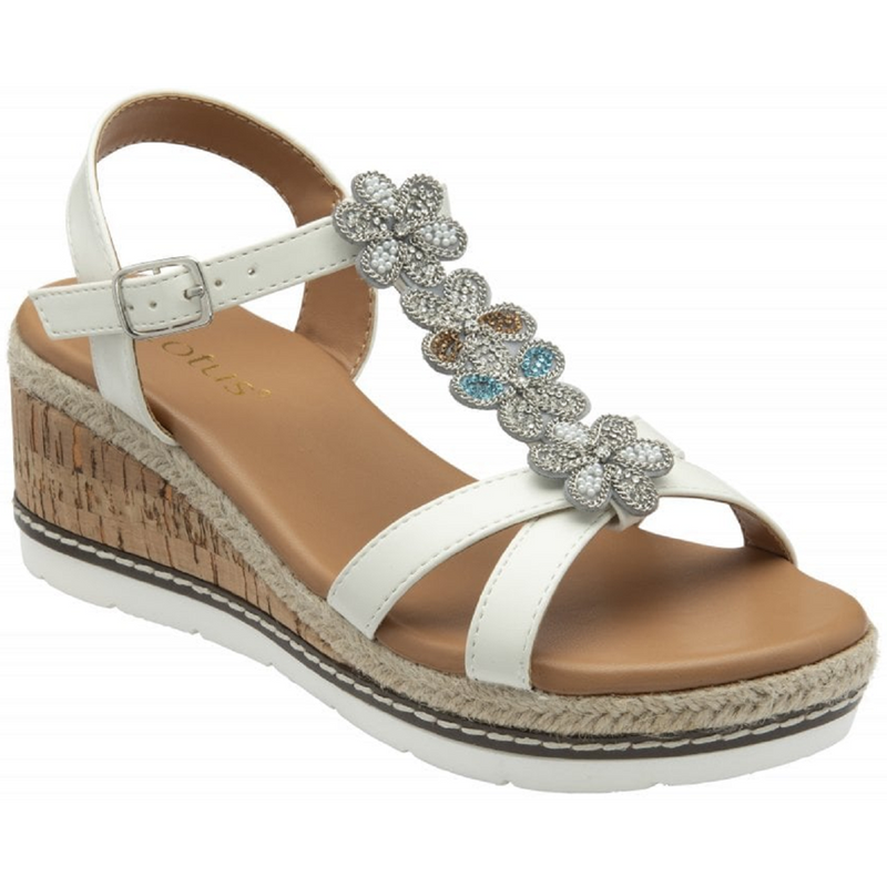 Lotus Letica White Sandals