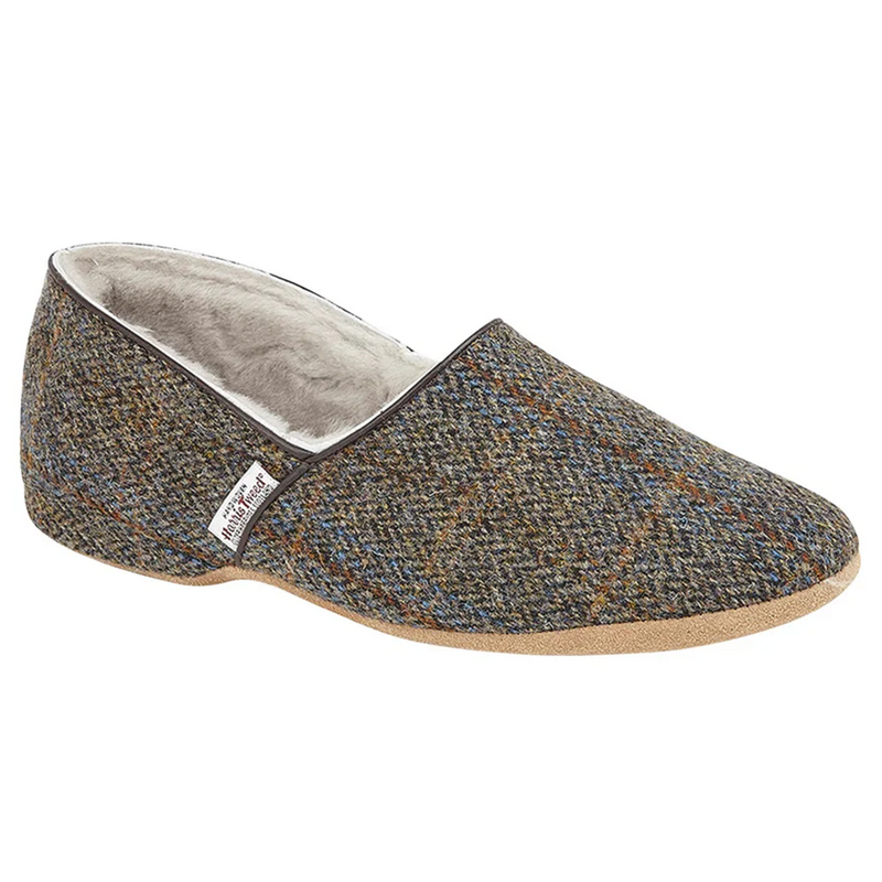 Draper Lewis Earth Harris Tweed Slippers