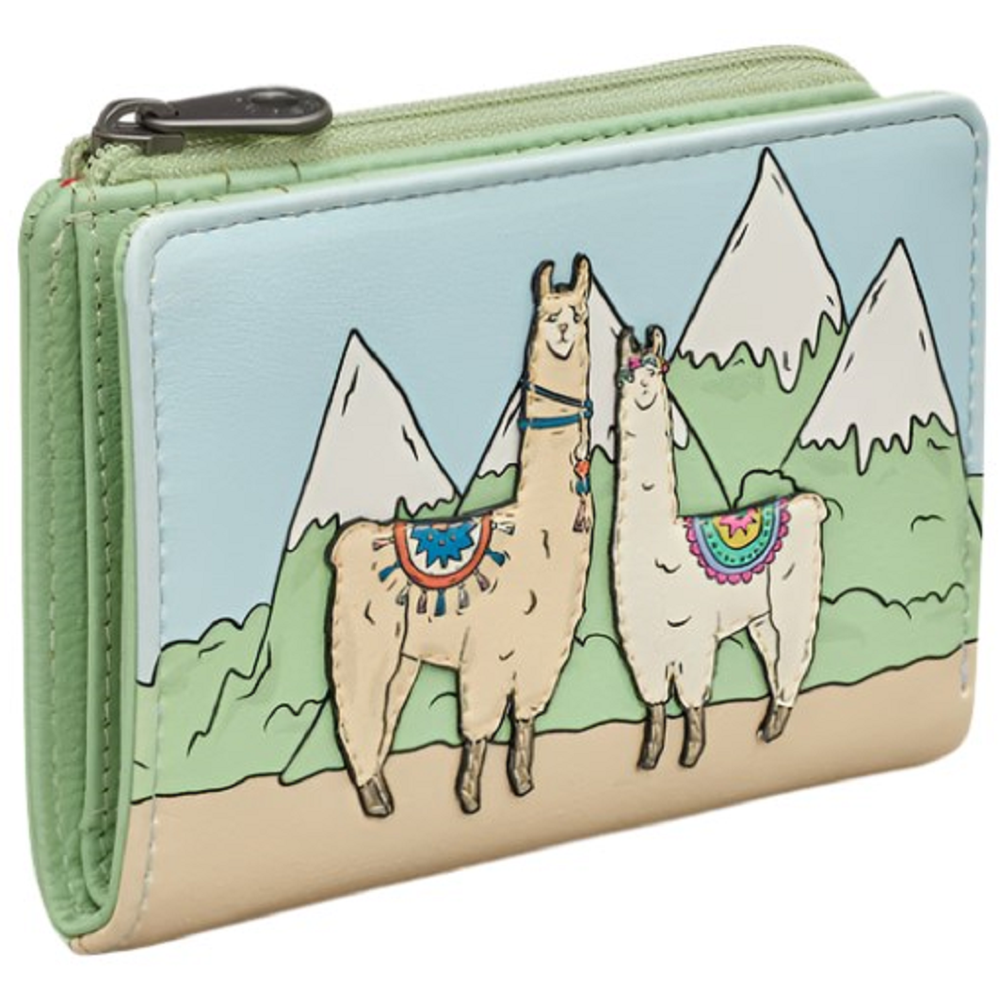 Yoshi Llama Flap Over Green Leather Purse