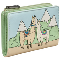 Yoshi Llama Flap Over Green Leather Purse