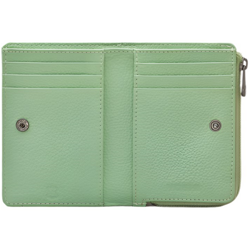 Yoshi Llama Flap Over Green Leather Purse