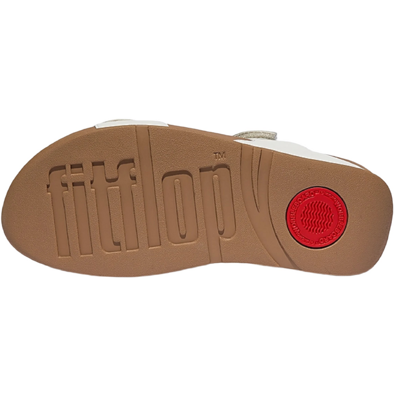 FitFlop Lulu Adjustable Leather Urban White Slides