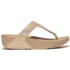 FitFlop Lulu Crystal Embellished Latte Beige Toe-Post Sandals