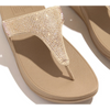 FitFlop Lulu Crystal Embellished Latte Beige Toe-Post Sandals