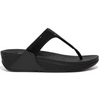 FitFlop Lulu Crystal Embellished All Black Toe-Post Sandals