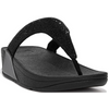 FitFlop Lulu Crystal Embellished All Black Toe-Post Sandals