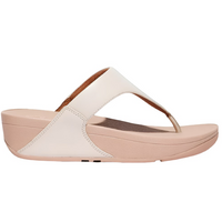 FitFlop Lulu Leather Toe Post Beige Stone Sandals