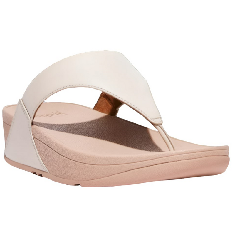 FitFlop Lulu Leather Toe Post Beige Stone Sandals