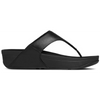 FitFlop Lulu Leather Toe Post Black Sandals