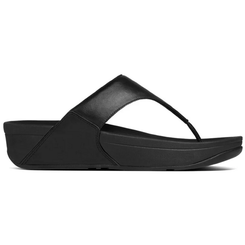 FitFlop Lulu Leather Toe Post Black Sandals