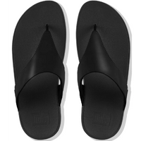 FitFlop Lulu Leather Toe Post Black Sandals