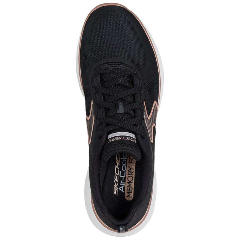 Skechers Flex Appeal 5.0 – Luxe Glow Black/Rosegold Trainers