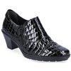 Rieker 57173-03 (Marching) Black Patent Croc Shoes