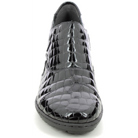 Rieker 57173-03 (Marching) Black Patent Croc Shoes